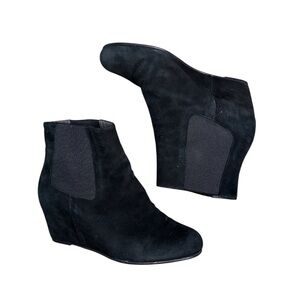 Stuart Weitzman Black Suede slip on Ankle Booties 7.5